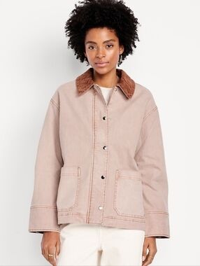 Old Navy Dusty Rose Cotton Barn Jacket